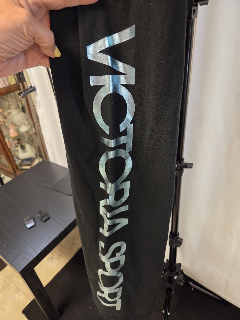 Victoria Sport Black Leggings with Iridescent Logo